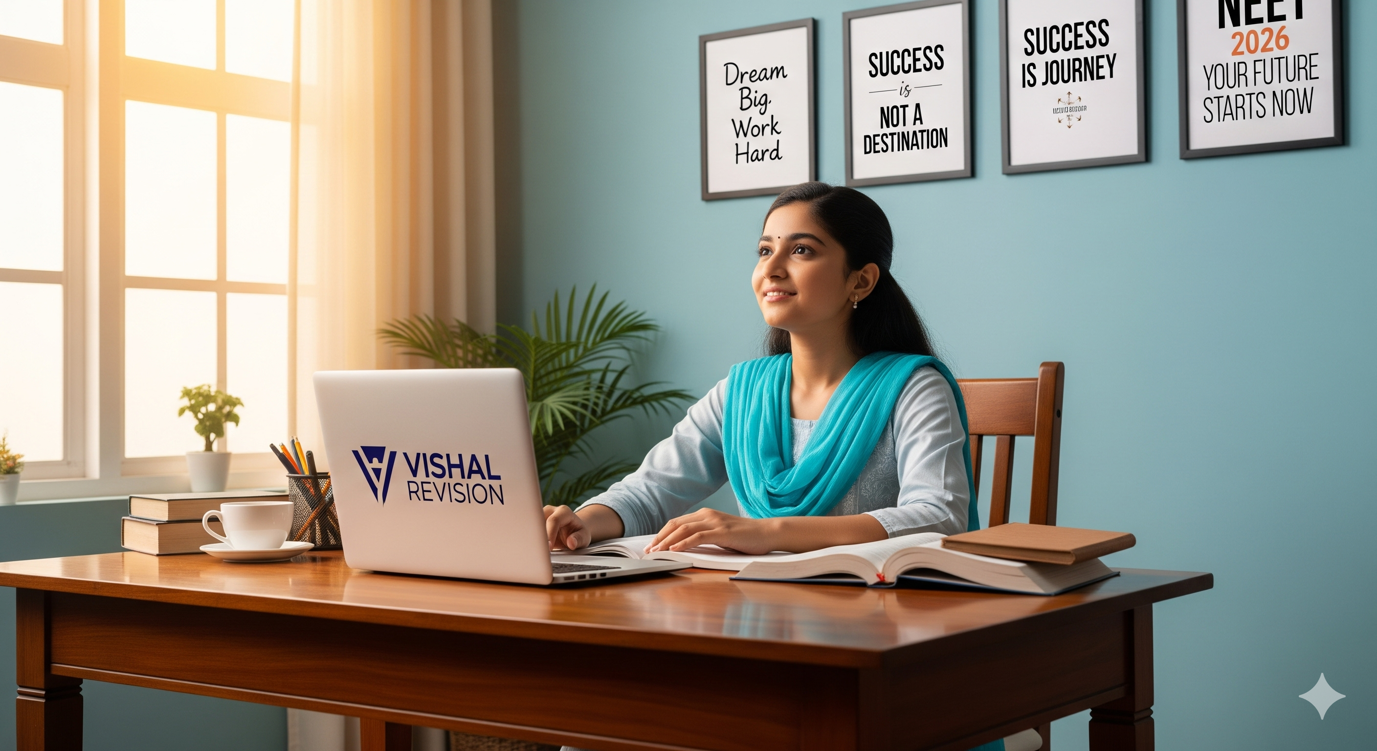 Student learning online with a laptop